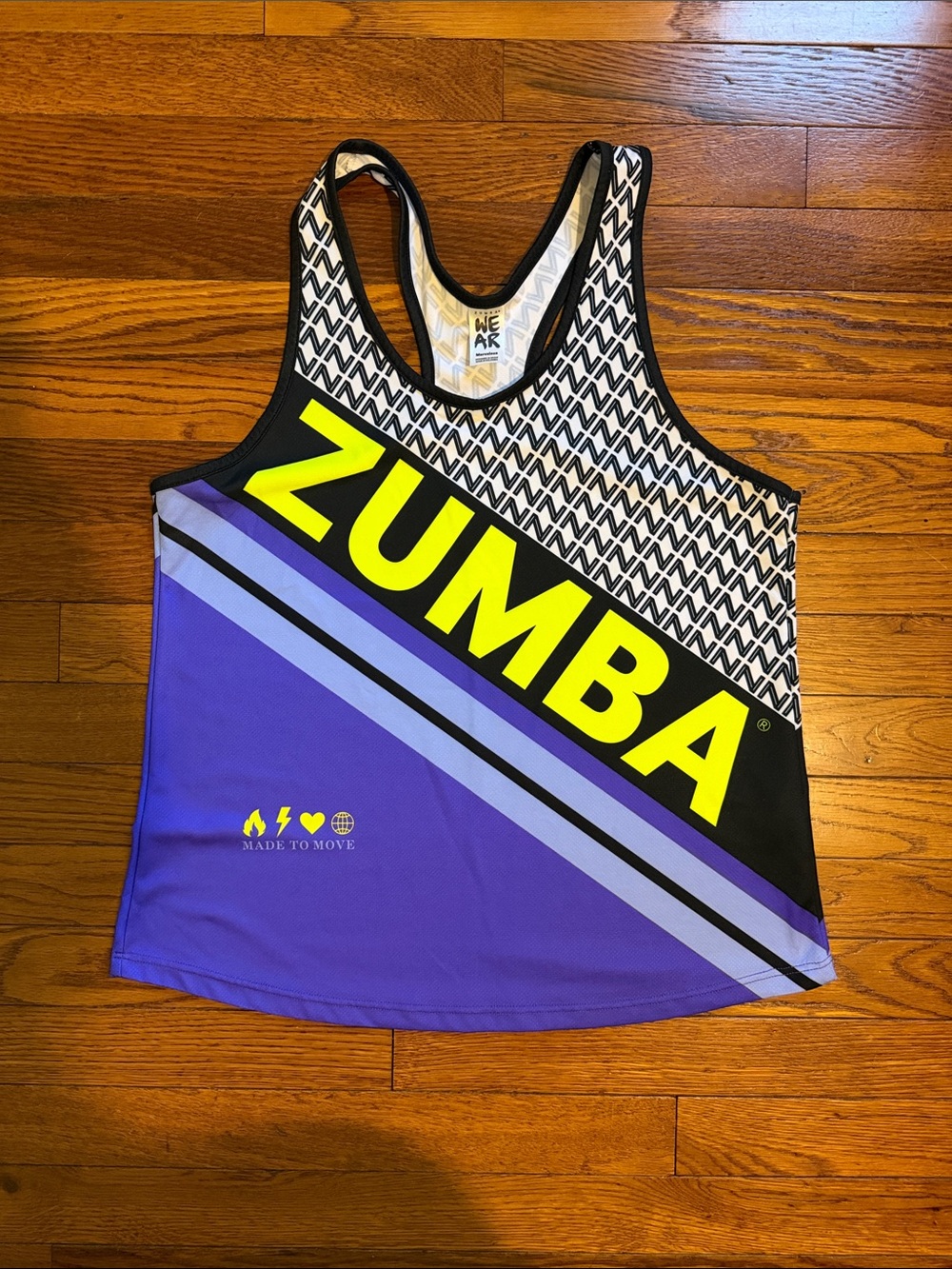 Zumba Fitness Bold Logo Racerback Tank - Purple, Yellow & Black
